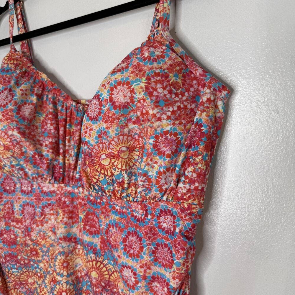 Curve By Sunsets Tankini Swim Top Womens 22W Bright Floral Bra Adjustable